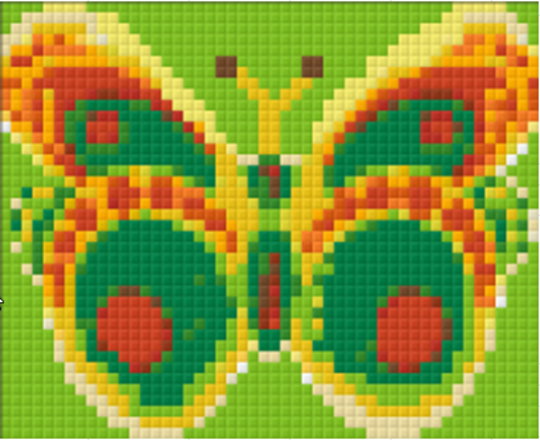 Butterfly Green-Yellow - 1 Baseplate PixelHobby Mini-mosaic Kit